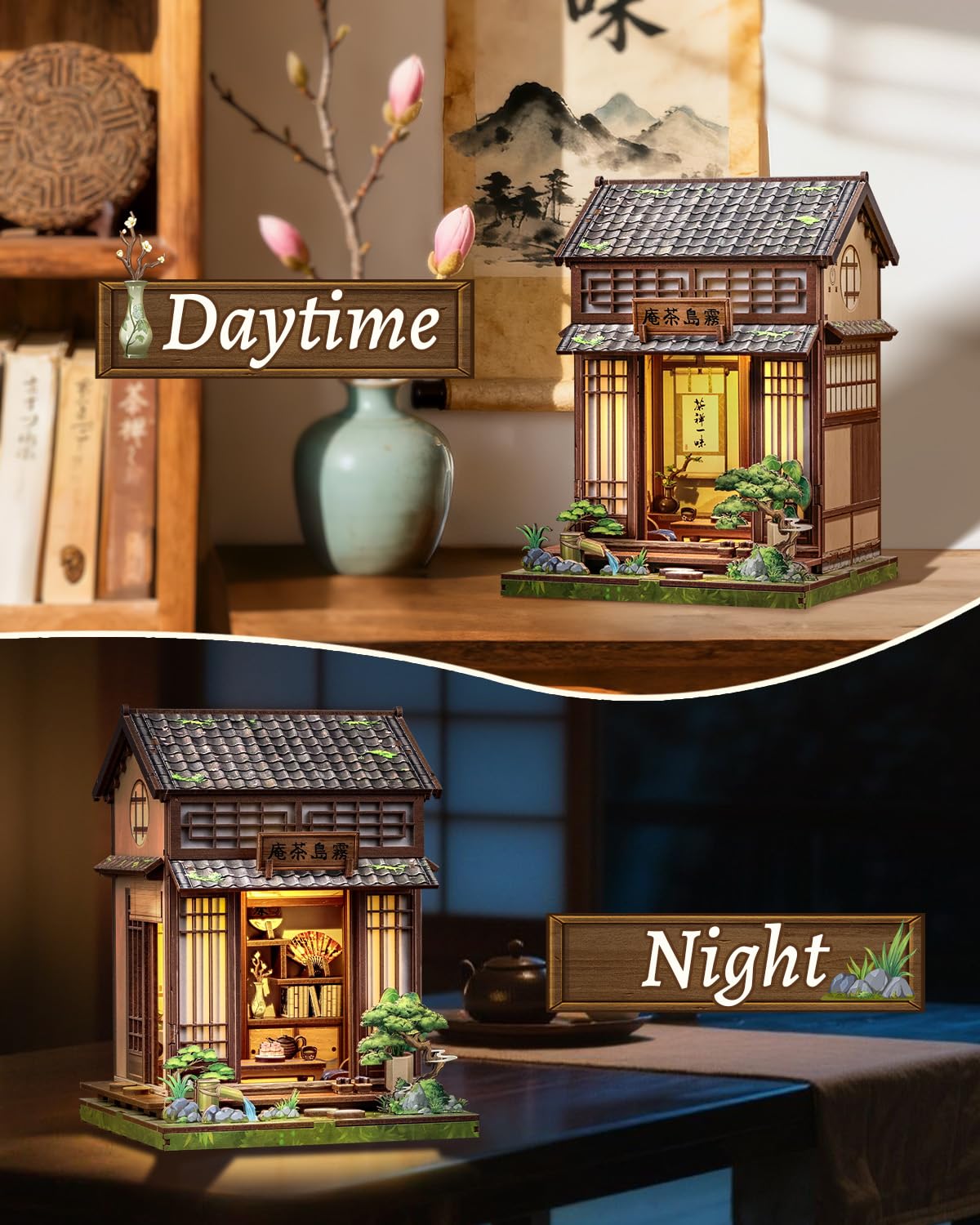 CUTEBEE Book Nook Kit: Kirishima Cha-an Japanese Tea House DIY