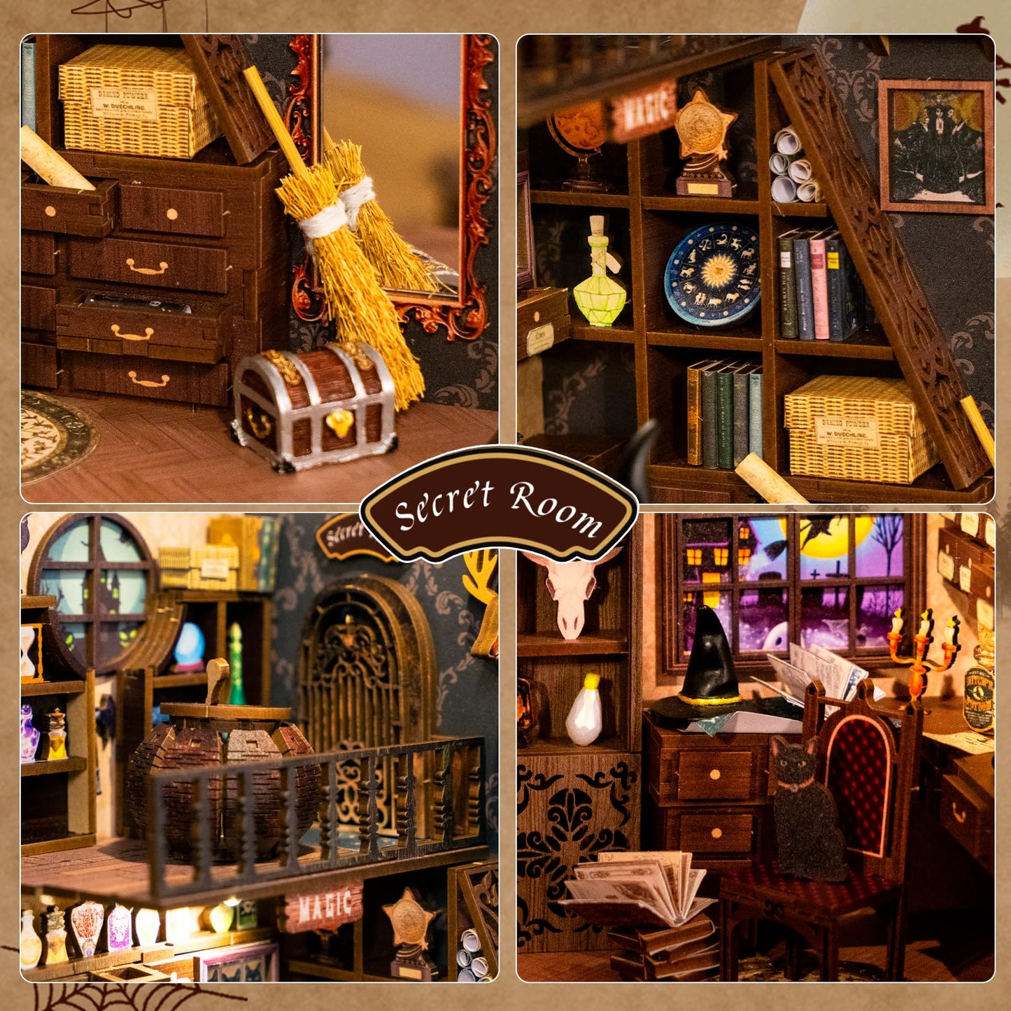 CUTEBEE Book Nook Kit – DIY Miniature House Kit for Adults & Teens | 3D Wooden Puzzle & Shelf Decor