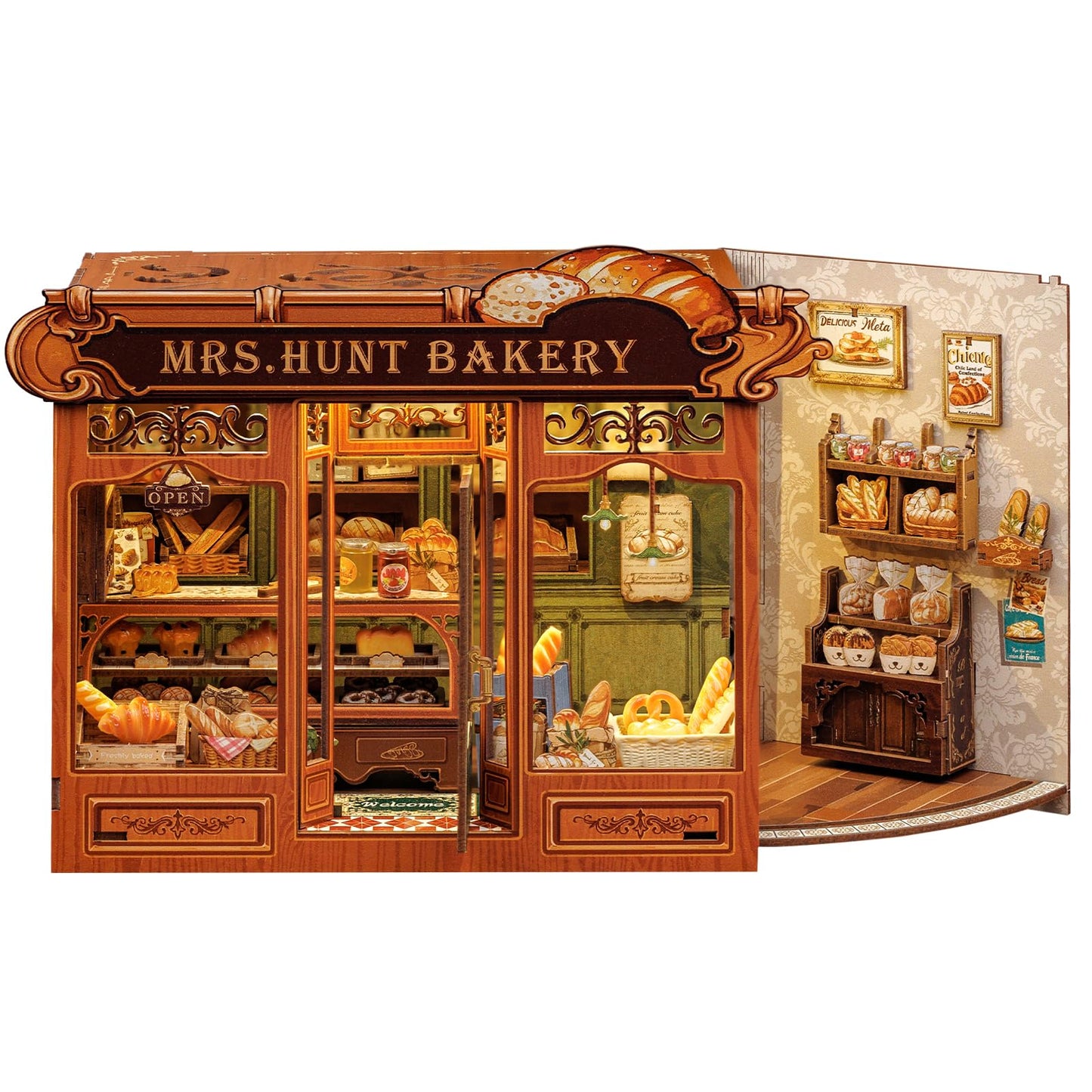CUTEBEE Book Nook Kit – Mrs.Hunt Bakery DIY Miniature House 3D Puzzle