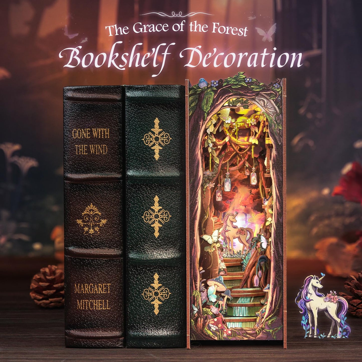 CUTEBEE Book Nook Kit – The Grace of The Forest DIY Miniature House