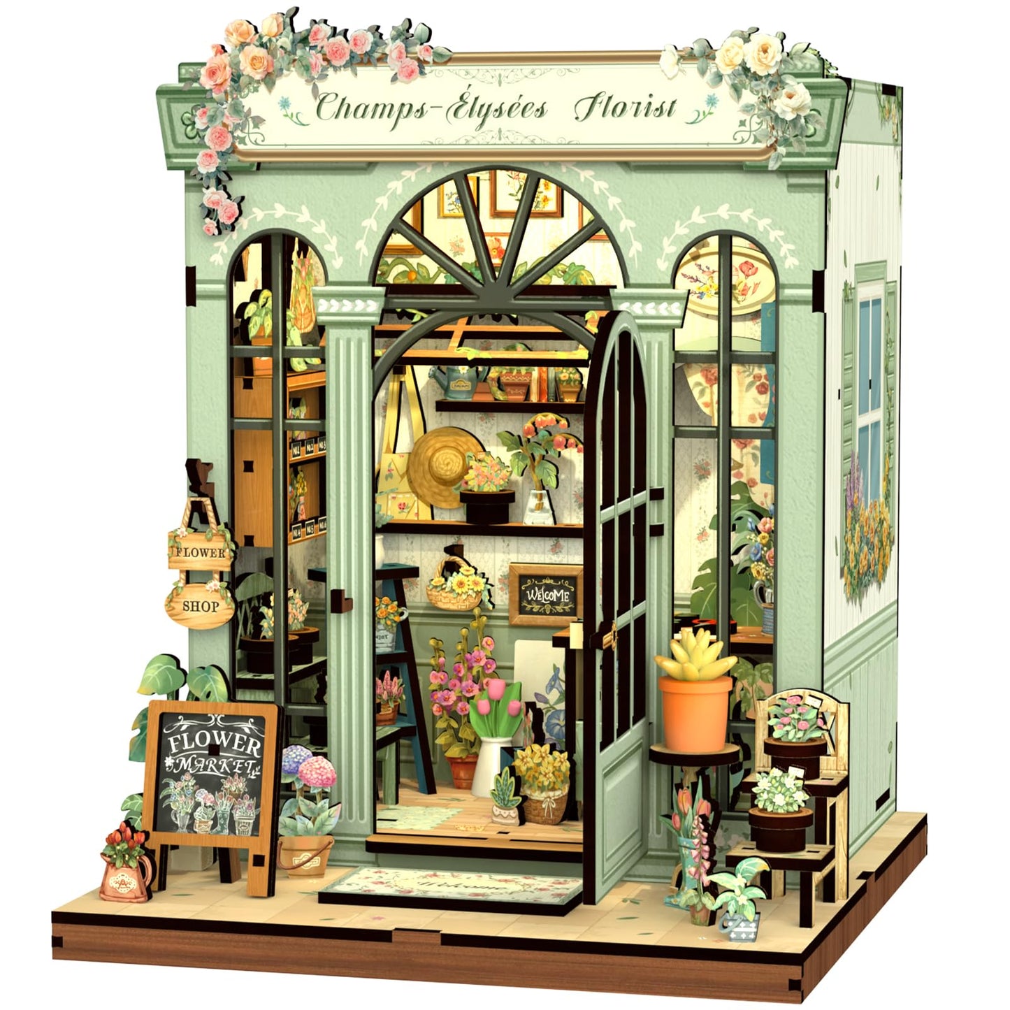 CUTEBEE Book Nook Kit – DIY Miniature Dollhouse & Illuminated Booknook for Teens & Adults