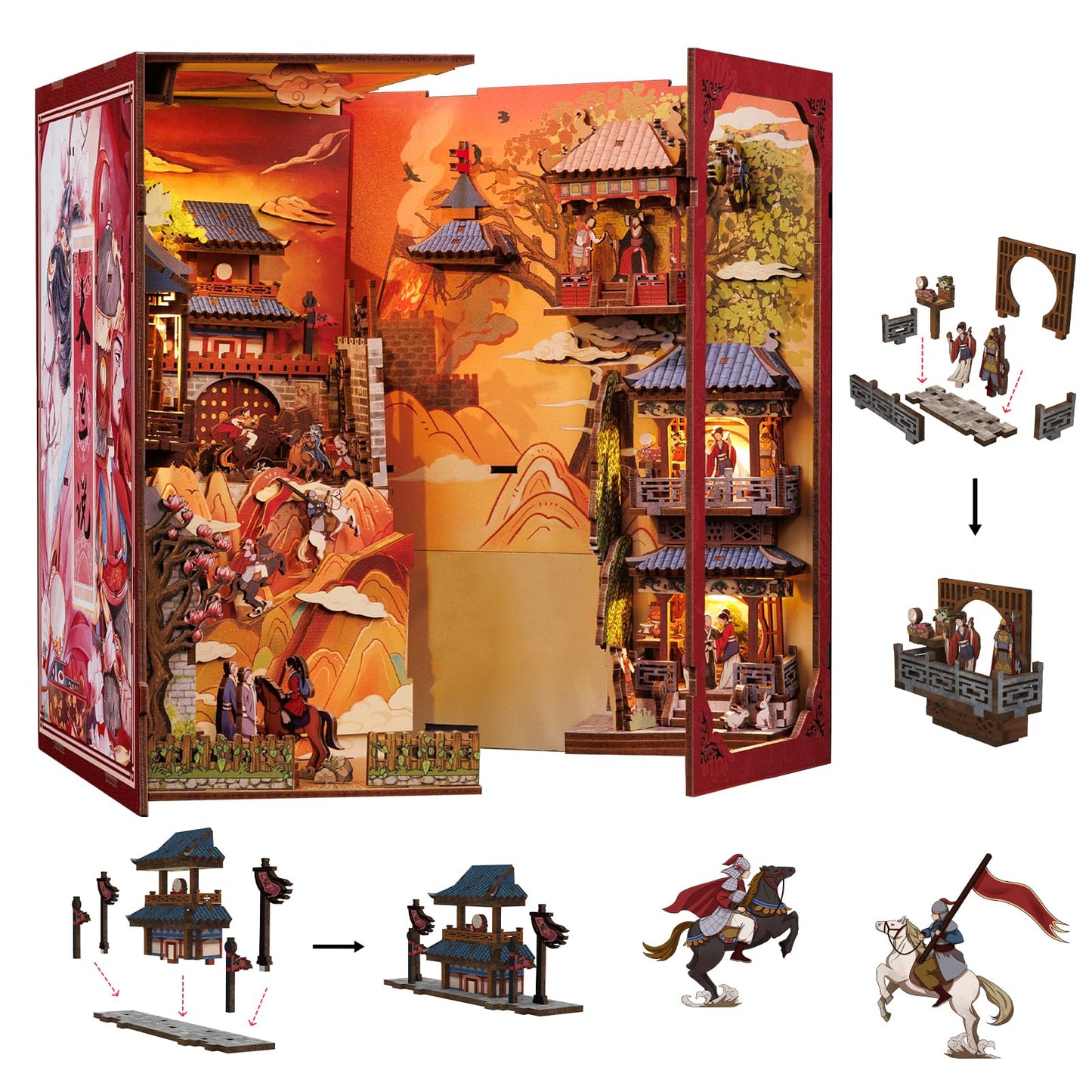 CUTEBEE Book Nook Kit – DIY Miniature House Kit for Adults & Teens