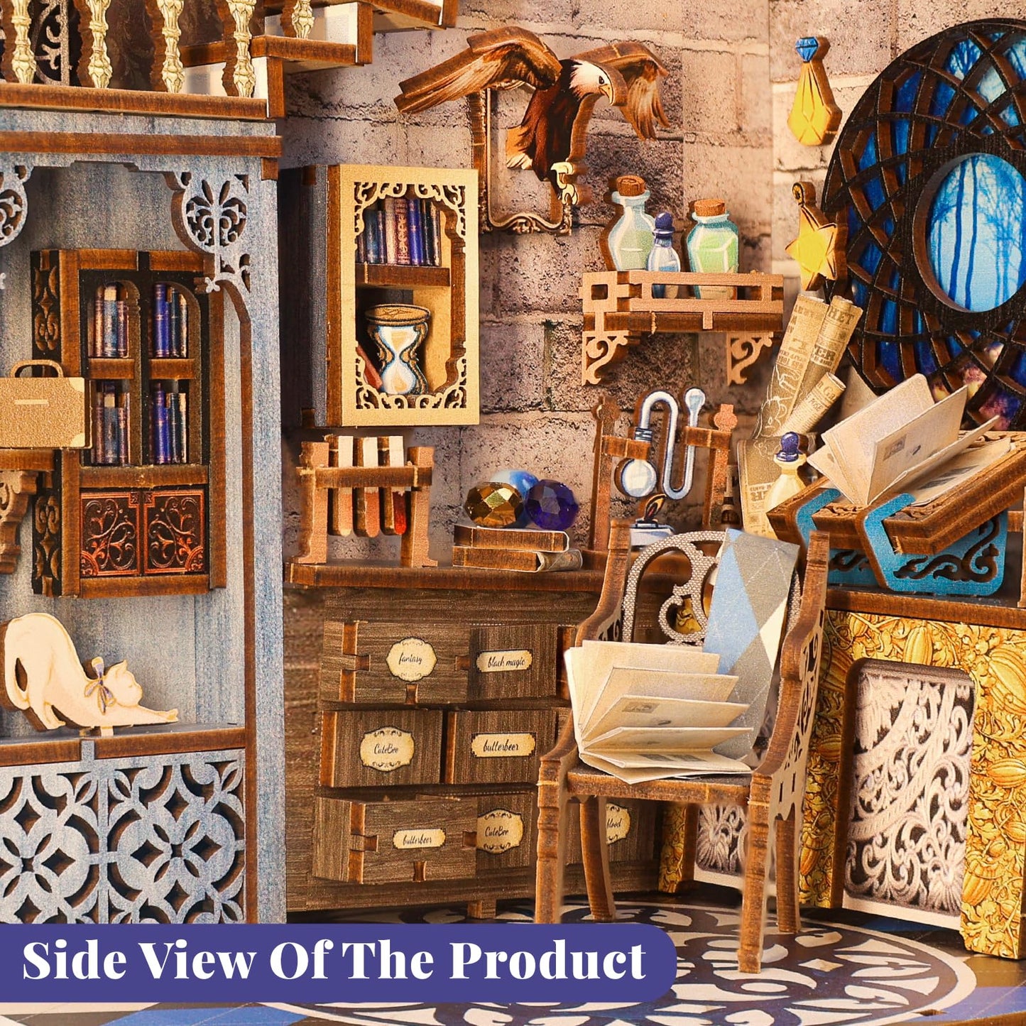 CUTEBEE Book Nook Kit - DIY Miniature House Kit for Adults & Teens