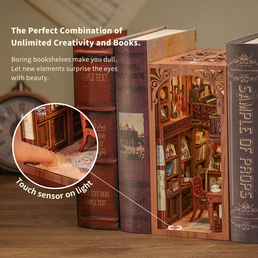 CUTEBEE Book Nook Kit - DIY Miniature House for Bookshelf Decor & Gifts