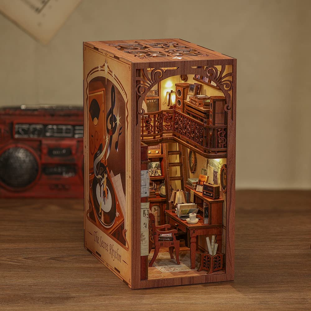 CUTEBEE Book Nook Kit - DIY Miniature House for Bookshelf Decor & Gifts