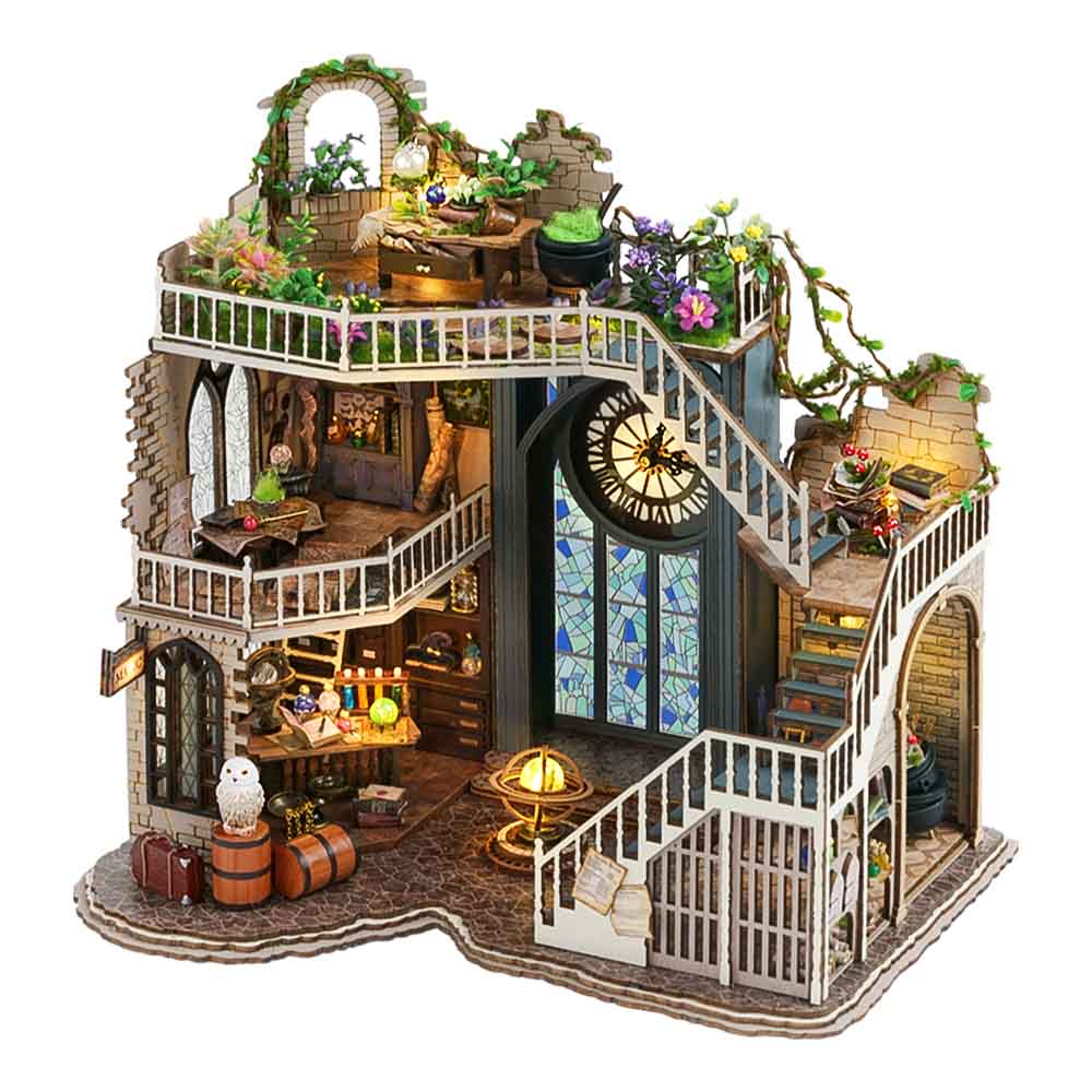 CUTEBEE DIY Dollhouse Kit | Miniature House, LED Lighting, Magic House