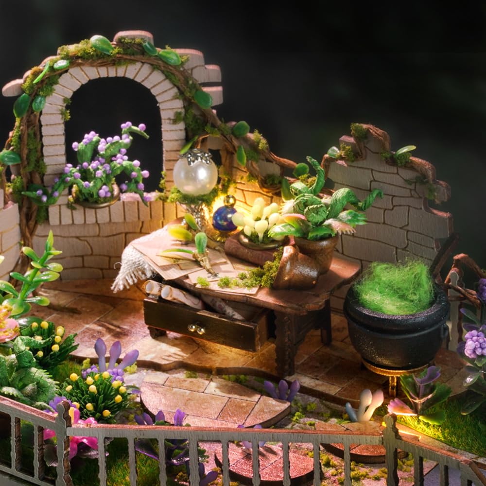 CUTEBEE DIY Dollhouse Kit | Miniature House, LED Lighting, Magic House