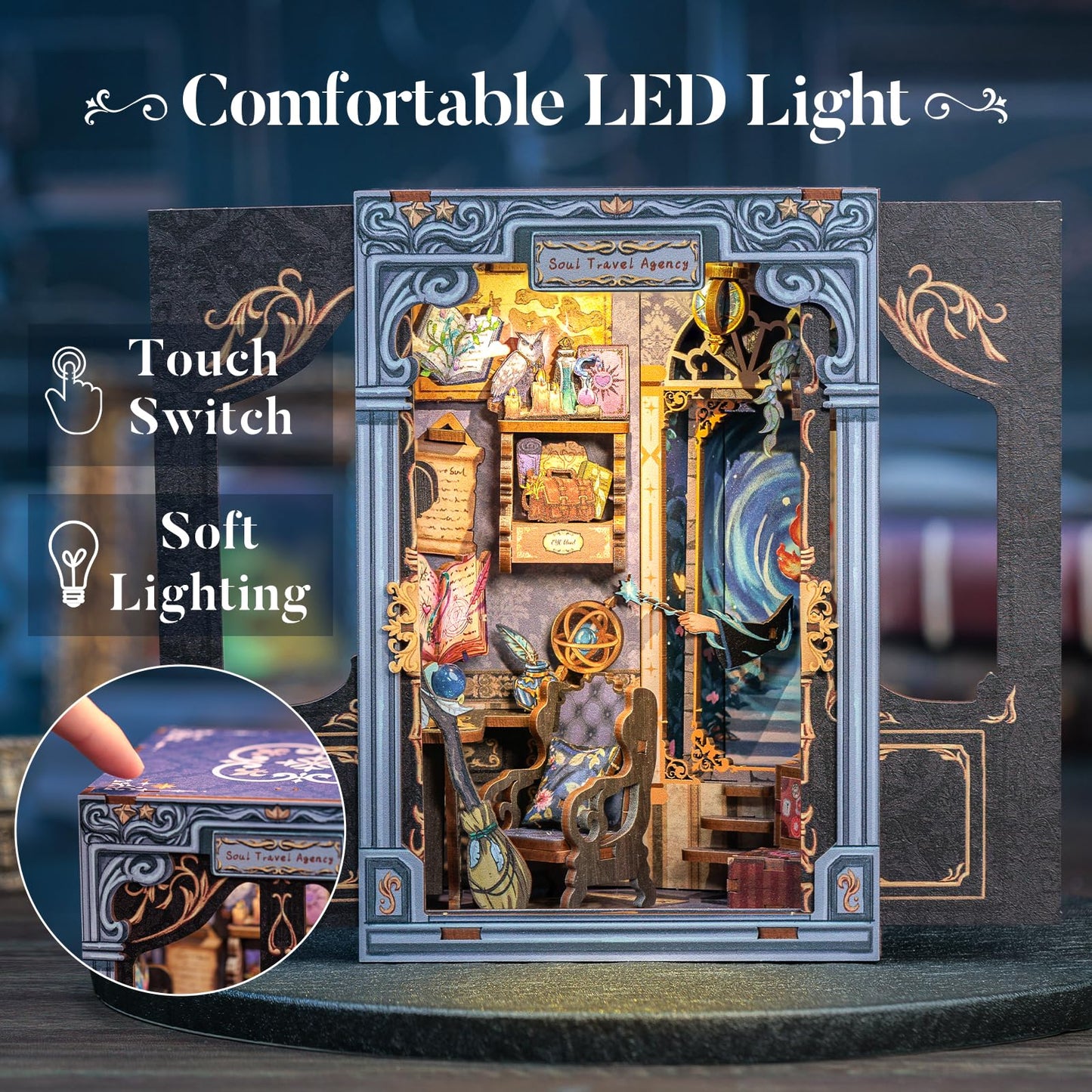 CUTEBEE Book Nook Kit – DIY Miniature Dollhouse for Adults & Teens | Soul Travel Agency