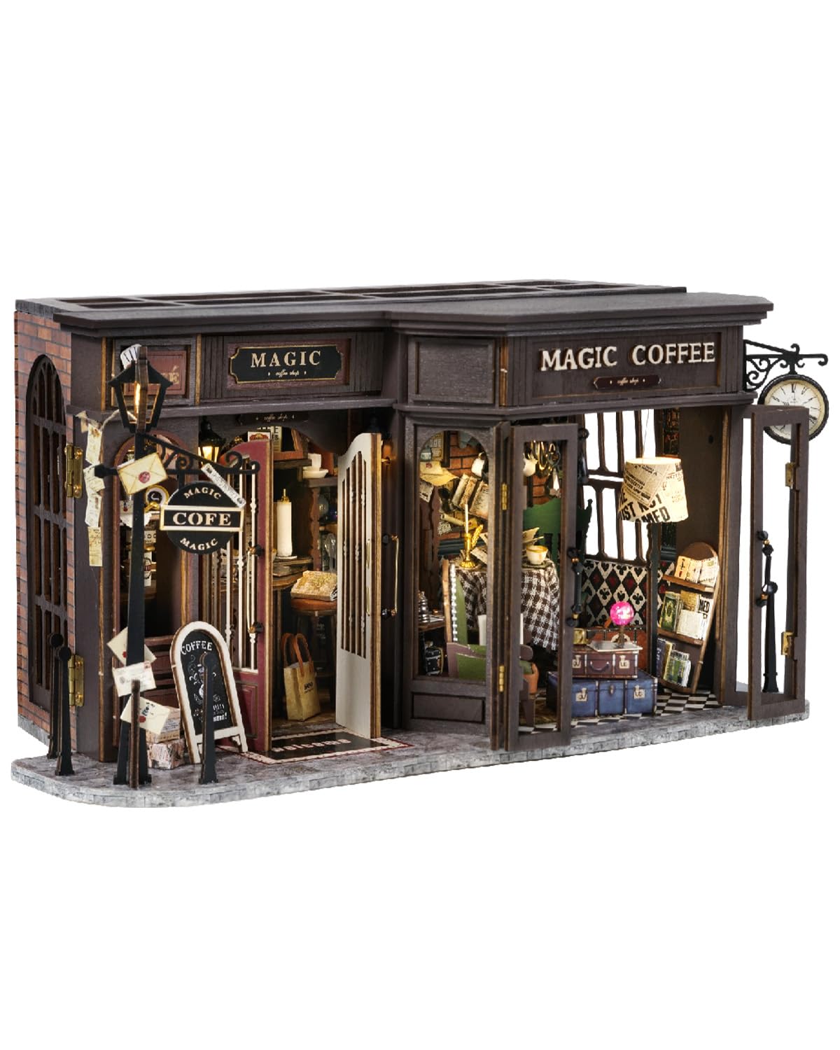 CUTEBEE Dollhouse Miniature Kit with Furniture — DIY Wooden Model, Dust-Proof Display