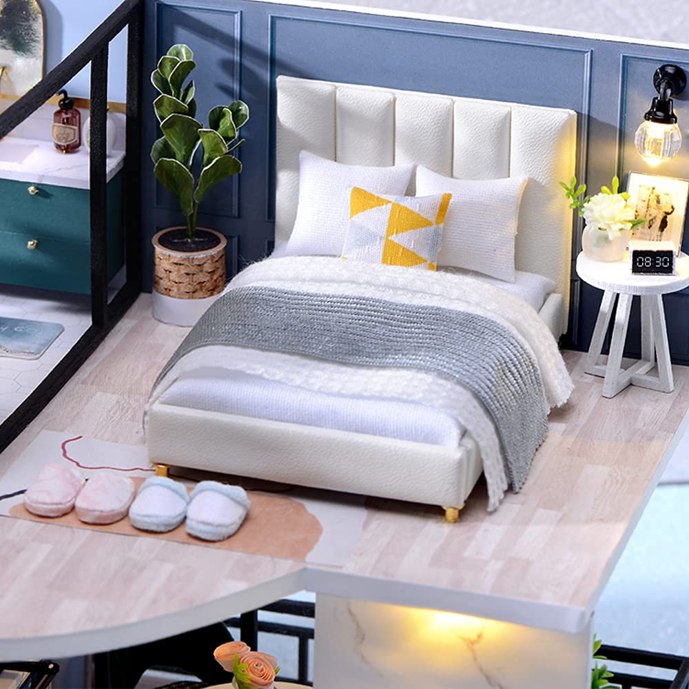 CUTEBEE DIY Dollhouse Miniature Kit with Furniture – Dust-Proof & Music Movement | Cozy Time Gift Idea