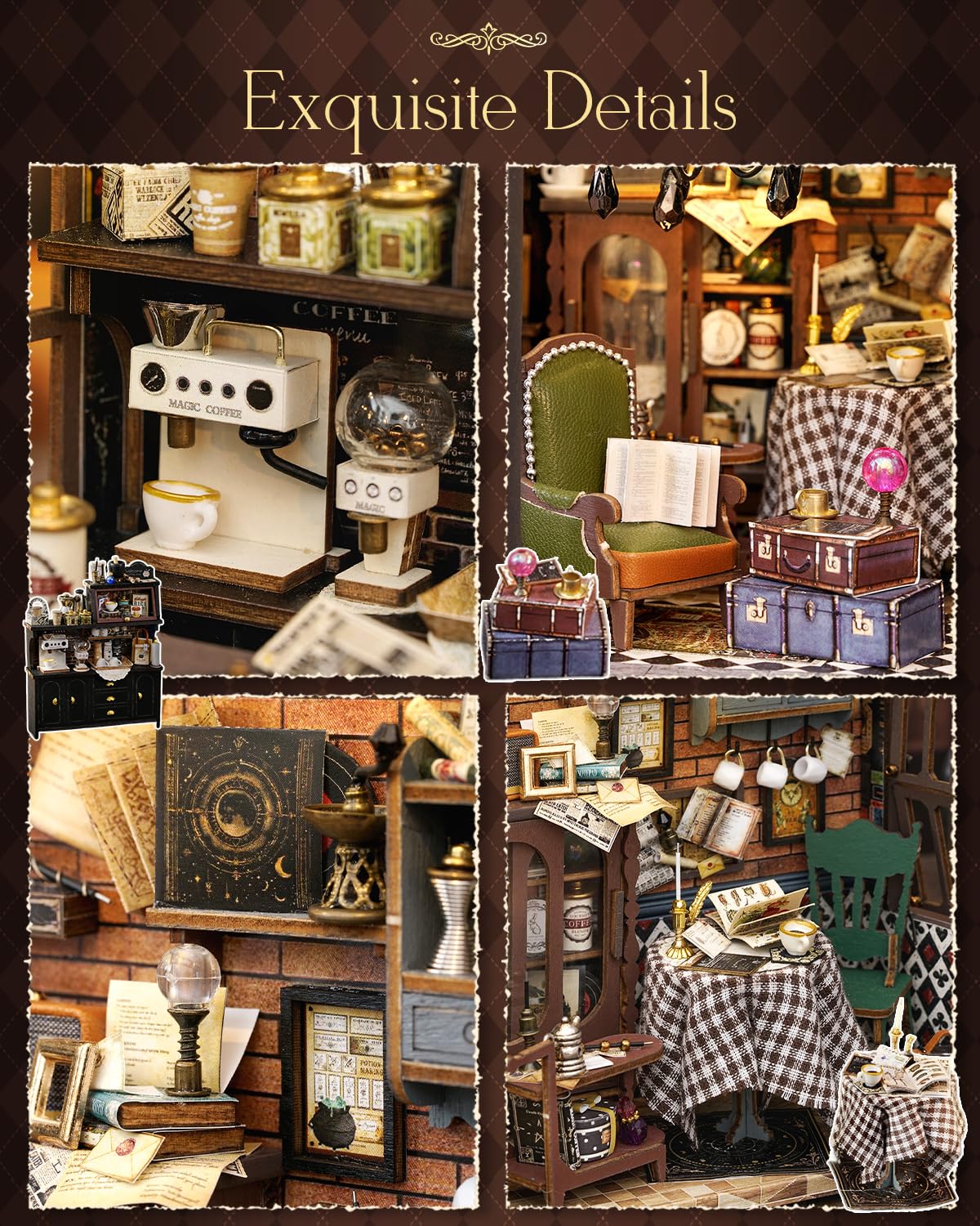 CUTEBEE Dollhouse Miniature Kit with Furniture — DIY Wooden Model, Dust-Proof Display