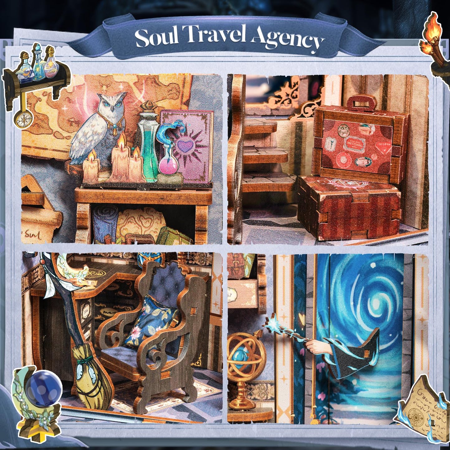 CUTEBEE Book Nook Kit – DIY Miniature Dollhouse for Adults & Teens | Soul Travel Agency