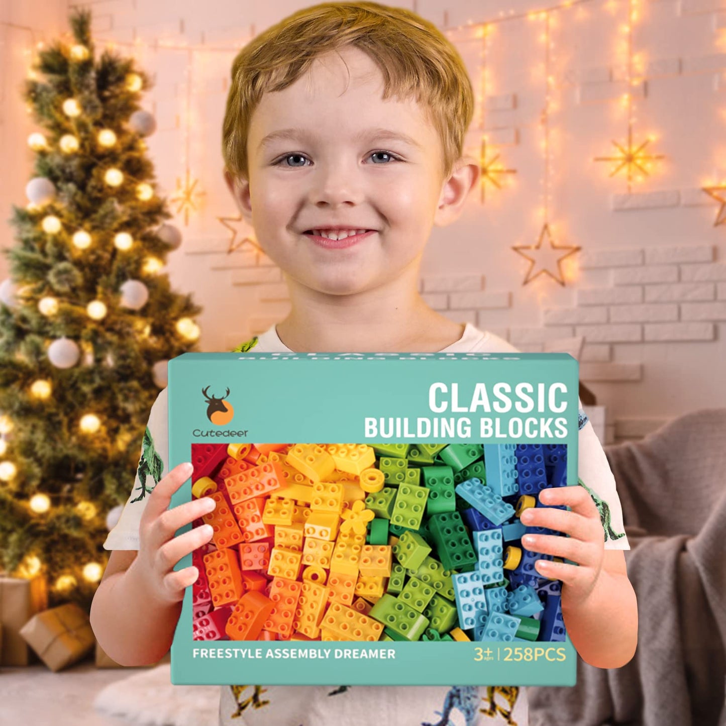 Cutedeer 258-Piece Classic Big Building Blocks Set – Compatible with All Major Brands | STEM Toys for Kids
