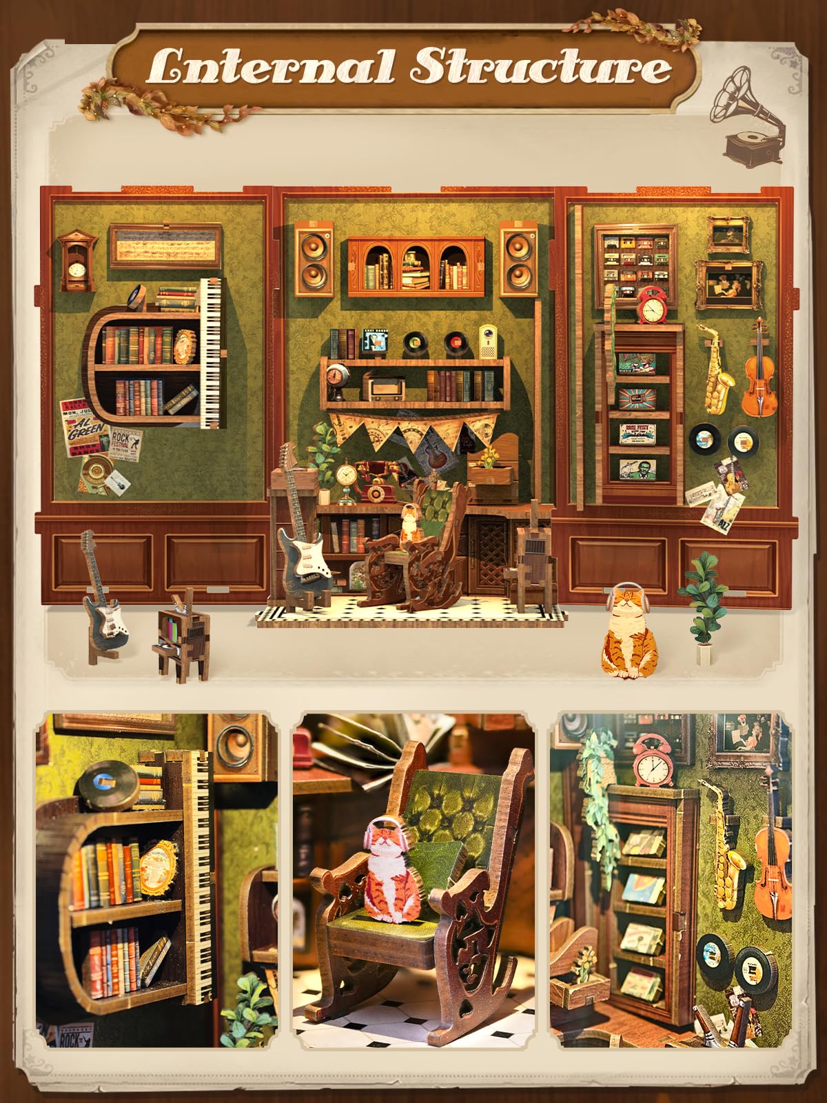 Cutefun Book Nook Kit - DIY Miniature House for Bookshelves and Book Lovers