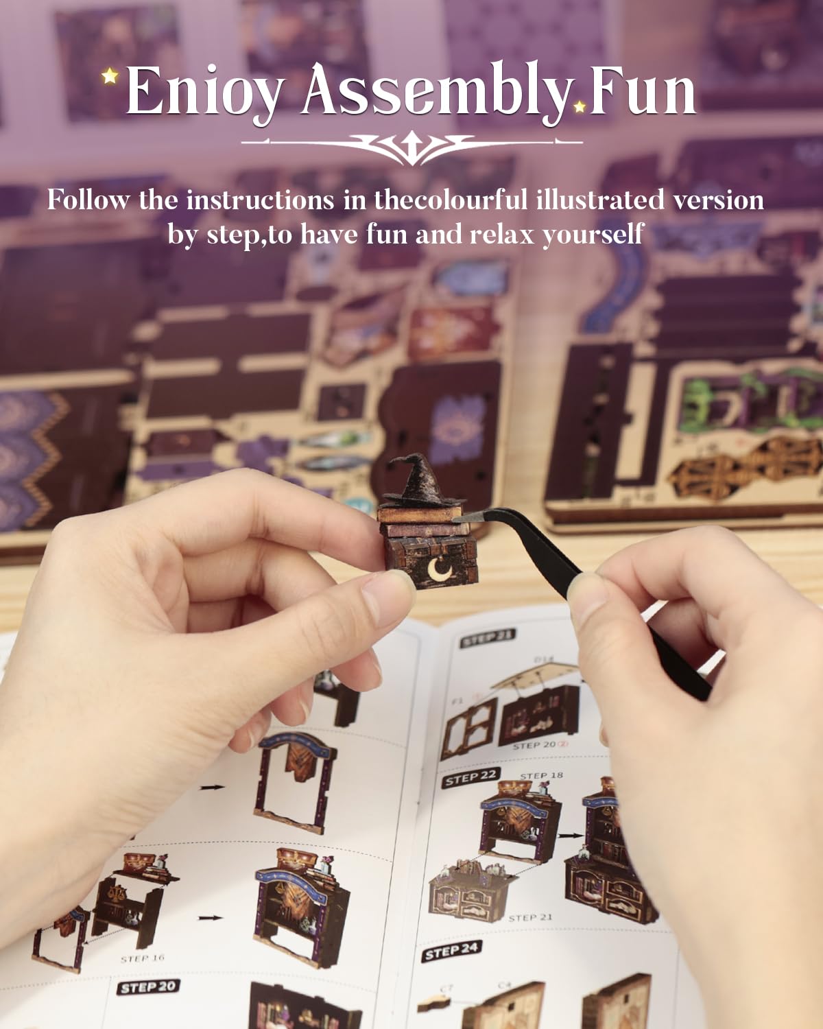 Cutefun Book Nook Kit — DIY Astrology Bookshop with LED Light