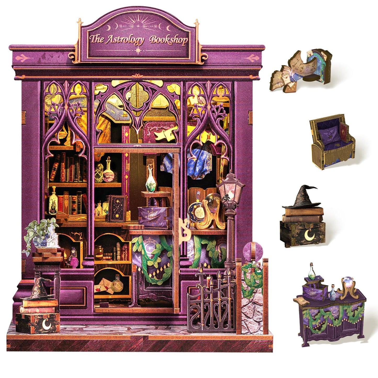 Cutefun Book Nook Kit — DIY Astrology Bookshop with LED Light