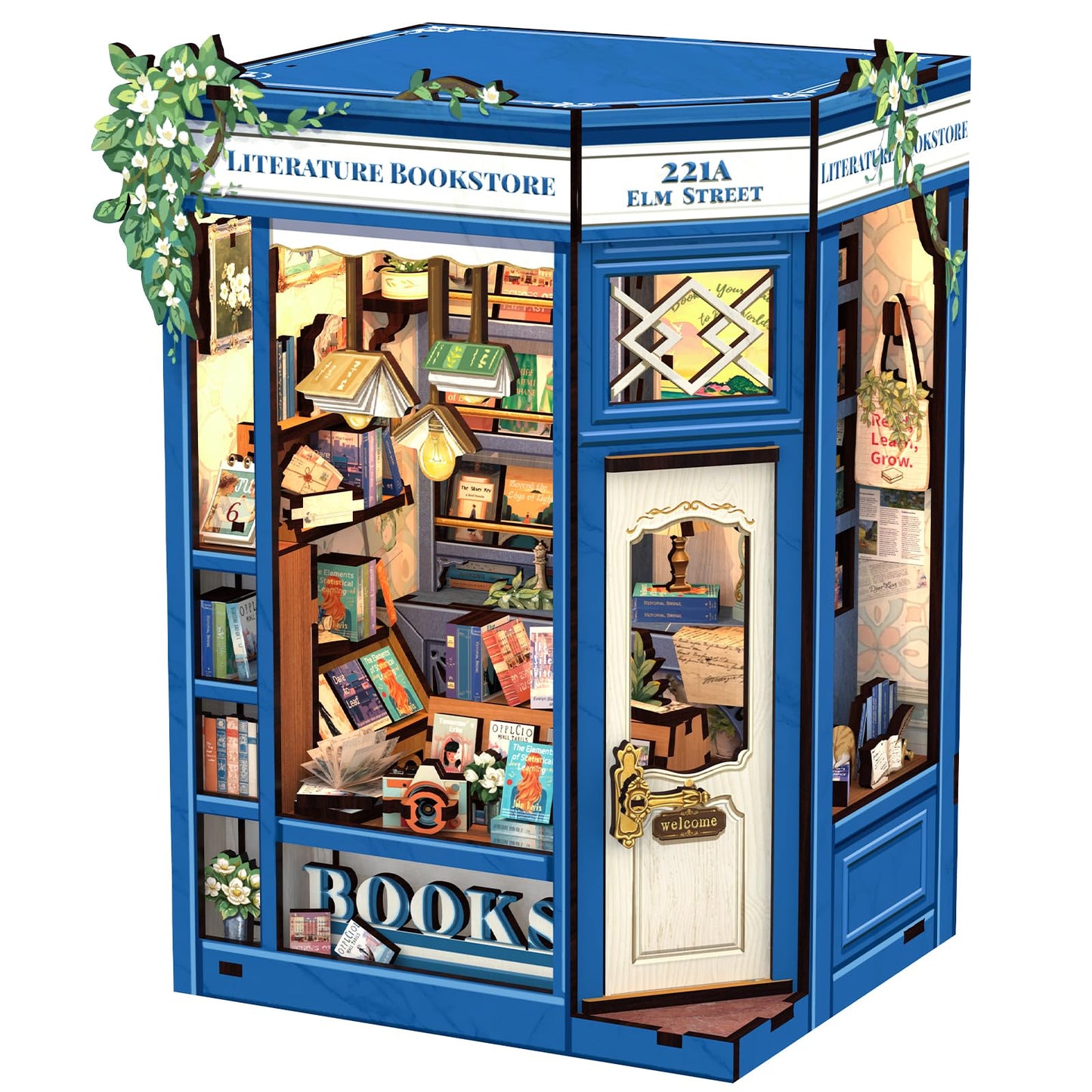 Cutefun Book Nook Kit – DIY Miniature Library with LED Bookshelf