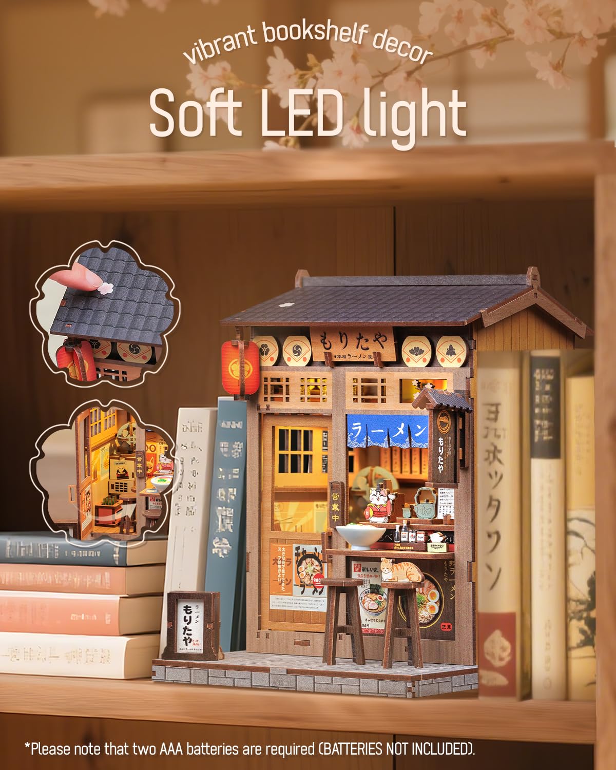 Cutefun Book Nook Kit – DIY Miniature Morita-Ya Ramen Shop with LED