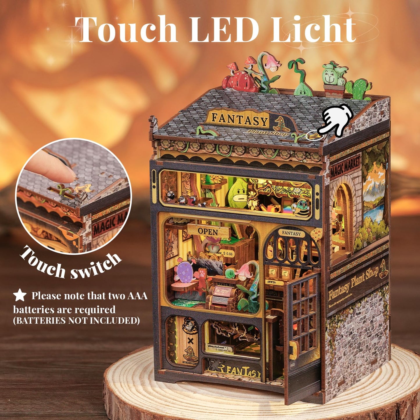 Cutefun Book Nook Kit — DIY Wooden Miniature House for Bookshelf Decor