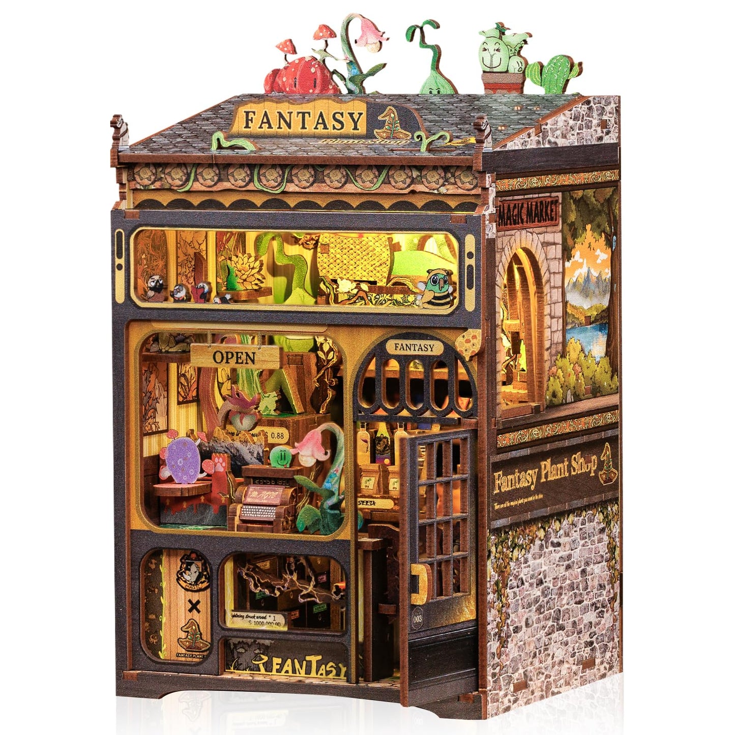 Cutefun Book Nook Kit — DIY Wooden Miniature House for Bookshelf Decor