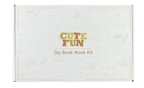 Cutefun Book Nook Kit – DIY Miniature Library Dollhouse with LED Light