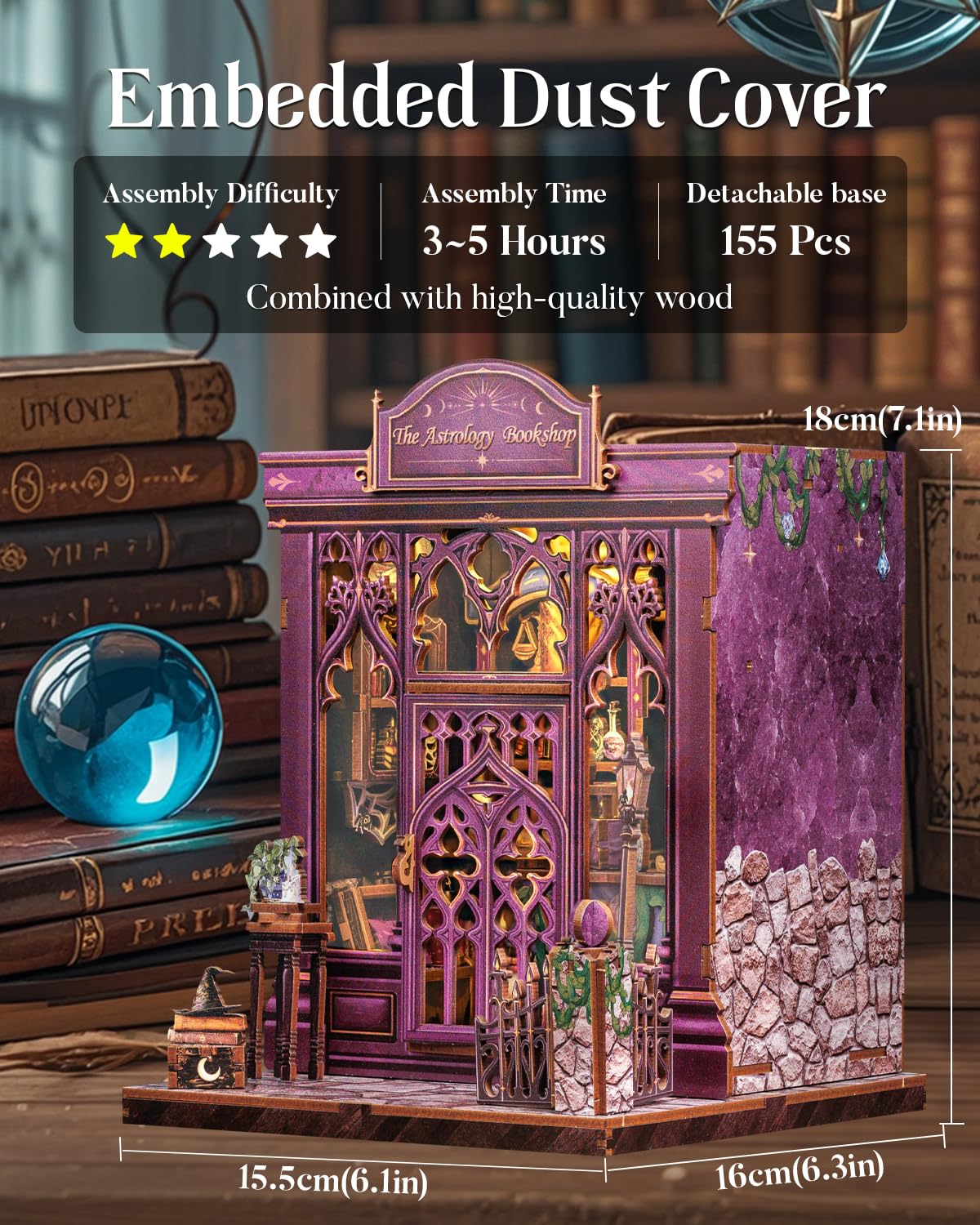 Cutefun Book Nook Kit — DIY Astrology Bookshop with LED Light