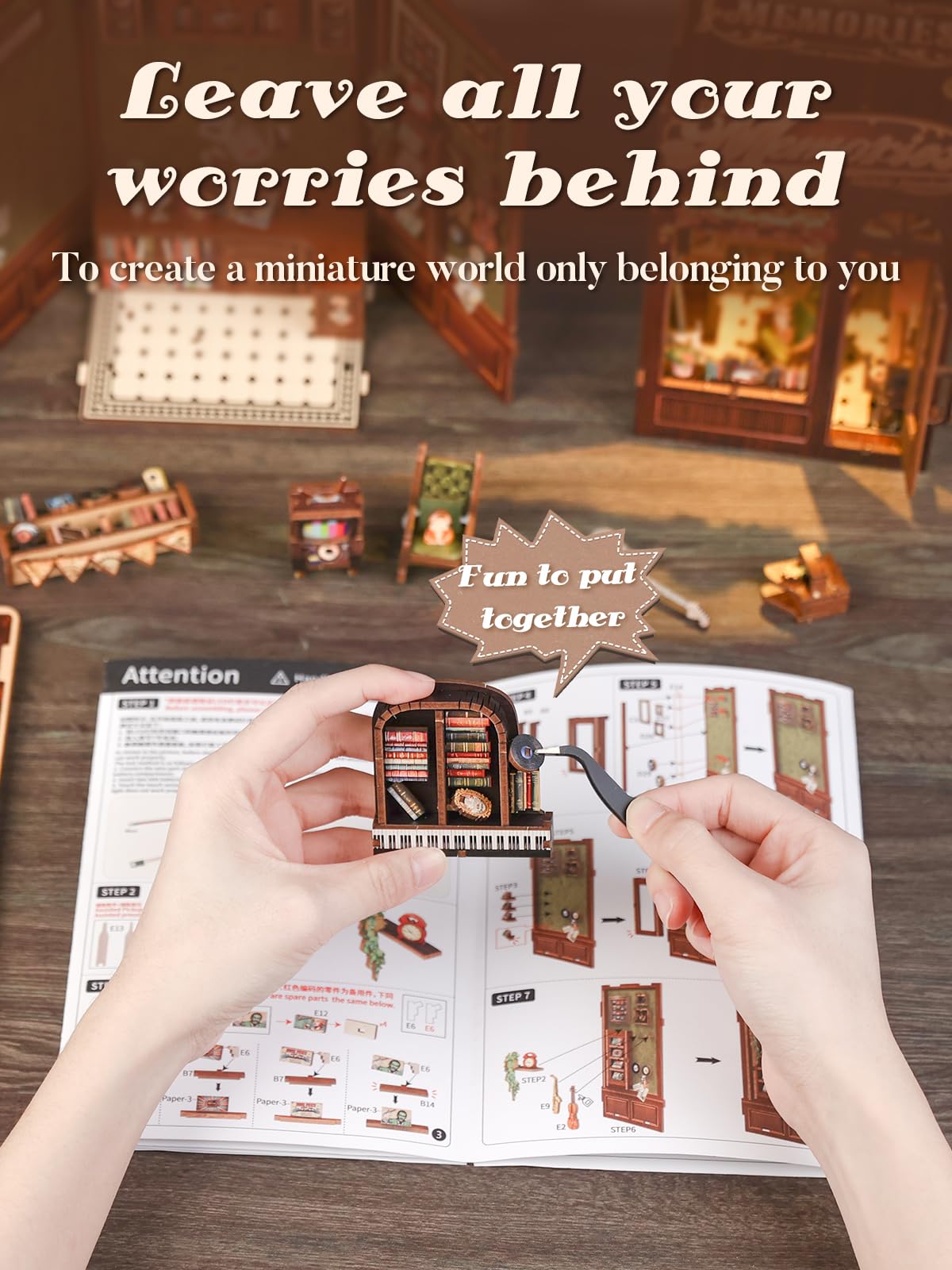 Cutefun Book Nook Kit - DIY Miniature House for Bookshelves and Book Lovers