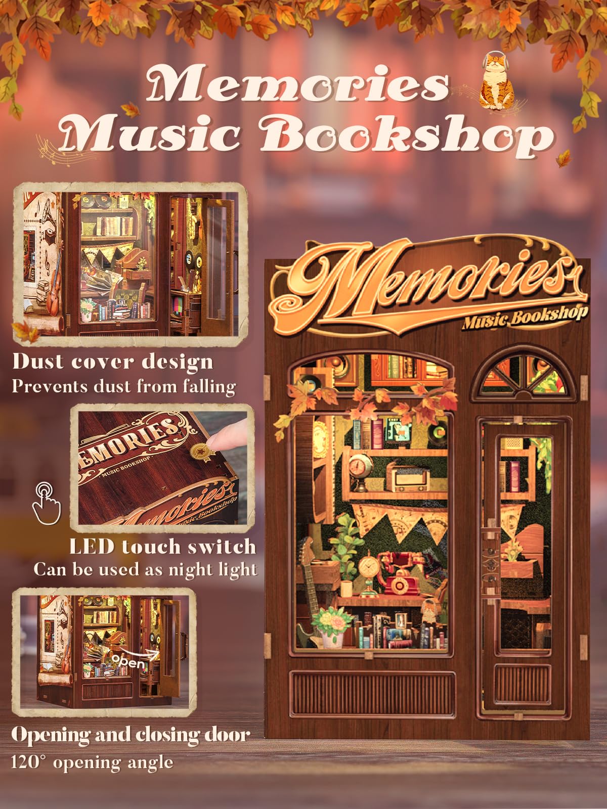 Cutefun Book Nook Kit - DIY Miniature House for Bookshelves and Book Lovers
