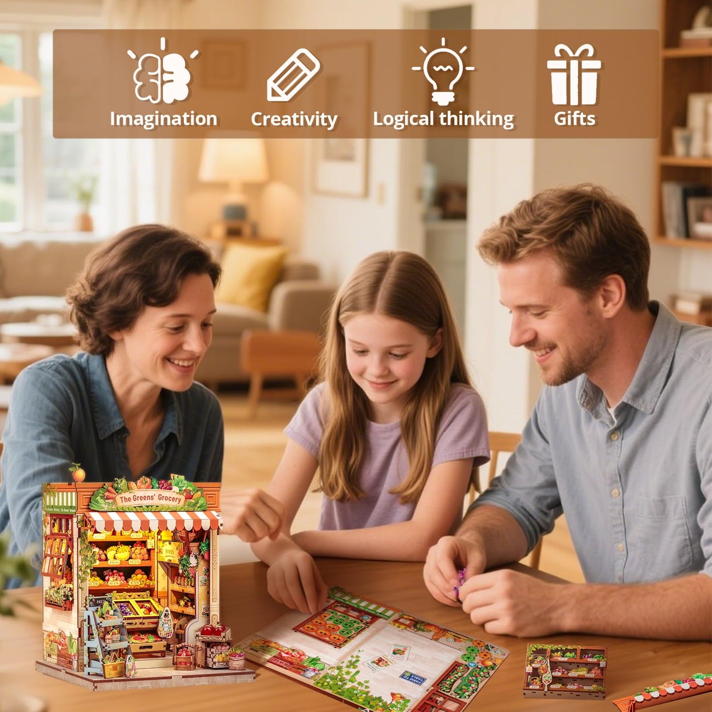 Cutefun Book Nook Kit - DIY Miniature Dollhouse with LED Bookshelf Insert | The Greens' Grocery