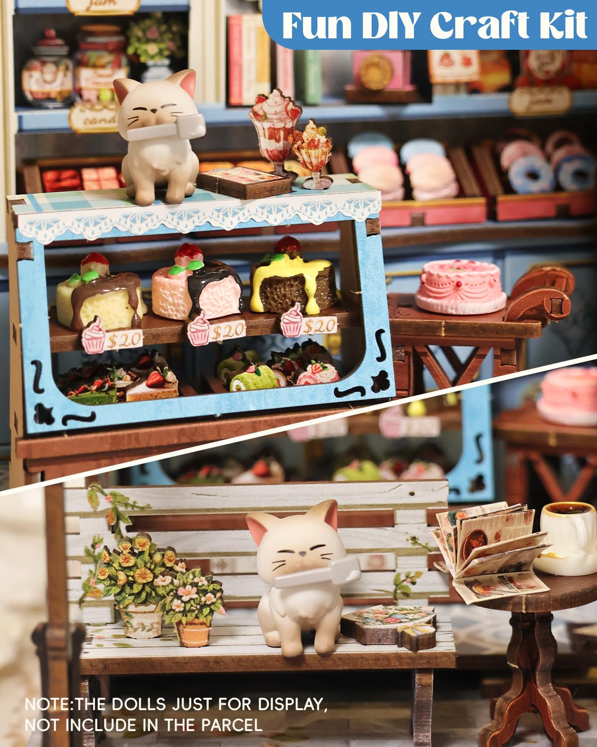 Cutefun Book Nook Kit - DIY Miniature House with LED, Sweet Marie Edition