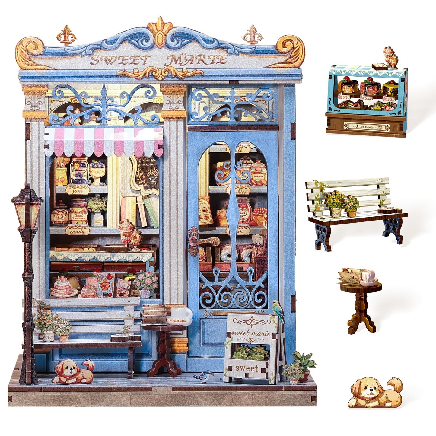 Cutefun Book Nook Kit - DIY Miniature House with LED, Sweet Marie Edition