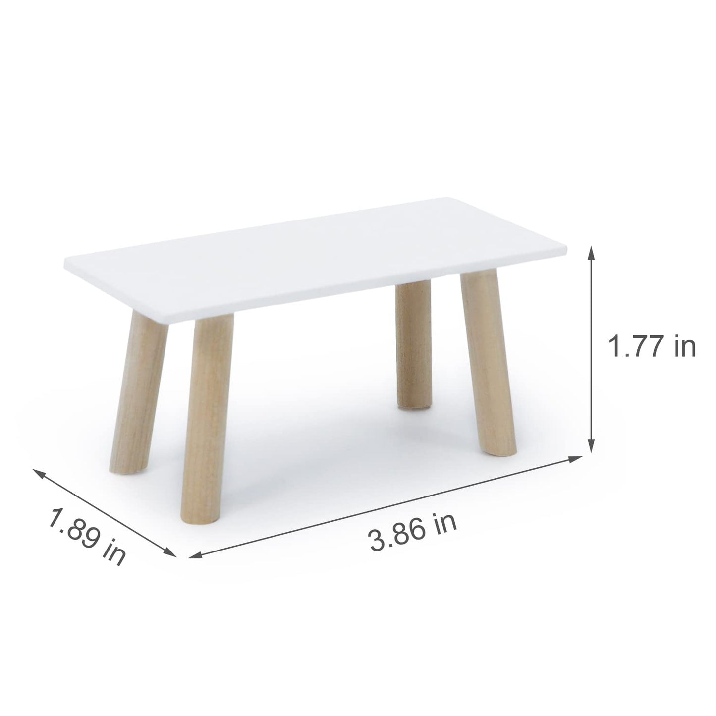 Cutemini Dollhouse Coffee Table 1:12 Scale – Wooden Miniature Furniture