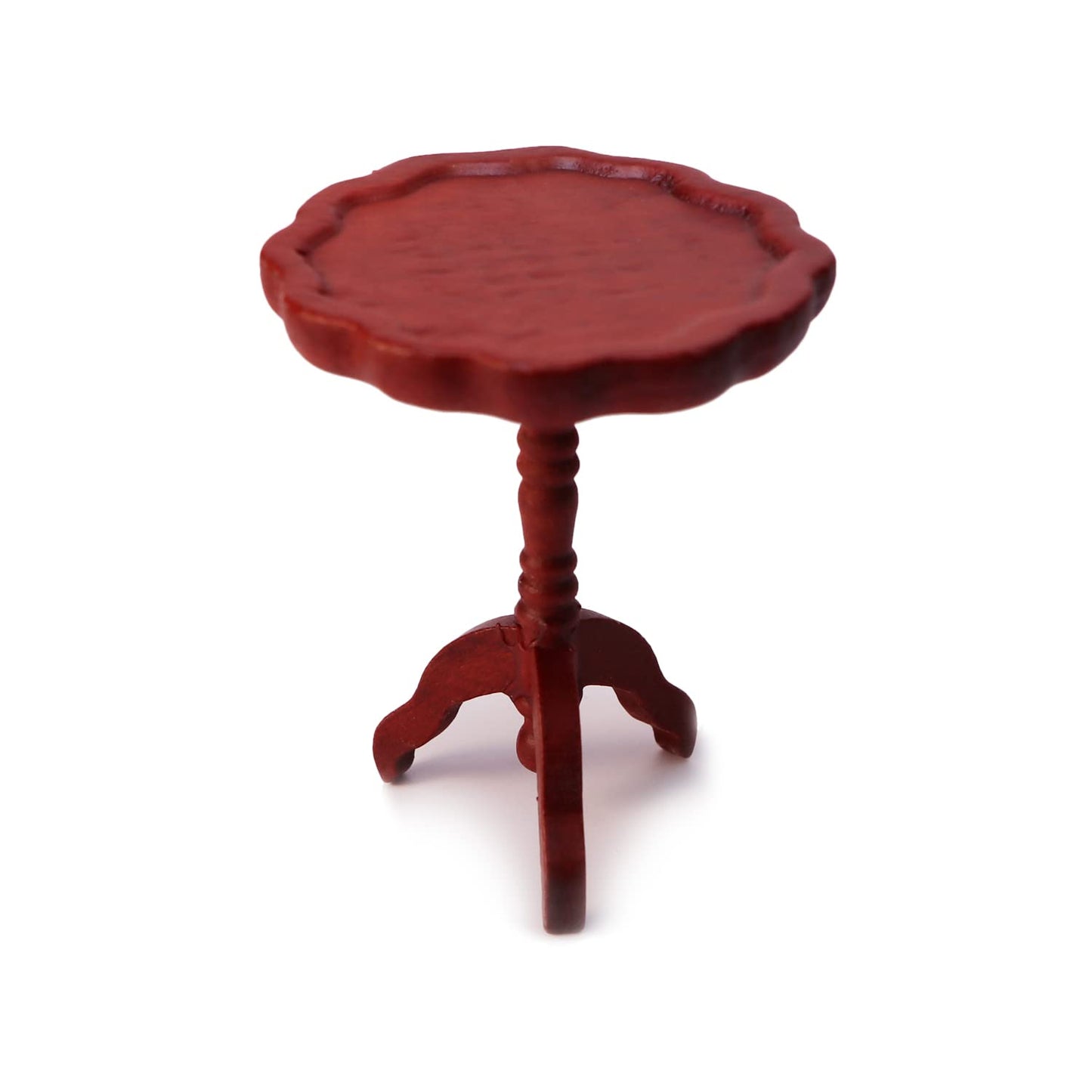 Cutemini 1:12 Dollhouse End Table – Round Brown Wood Tea Table