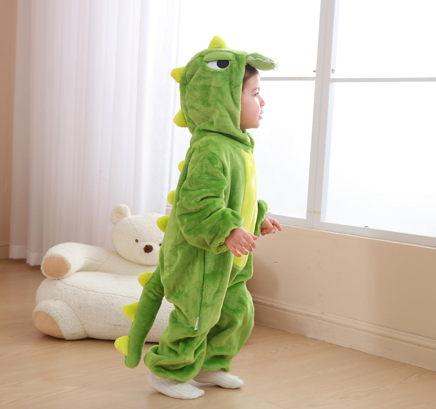 CuteOn Dinosaur Toddler Onesie – Soft Flannel Baby Romper for Winter (3–6 Months)