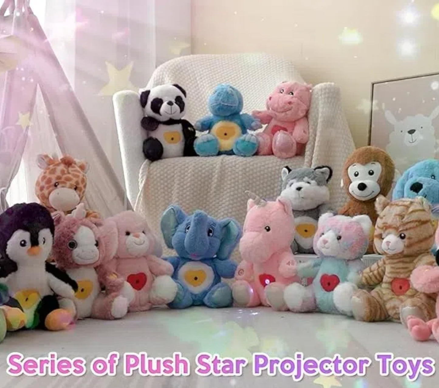 Cuteoy Penguin Star Projector Plush Night Light – Soothing Lullabies & Moon Projection