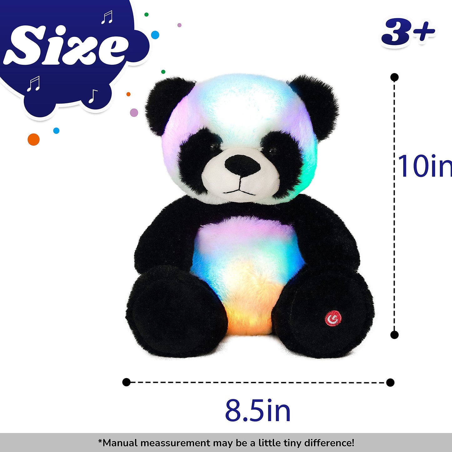 Cuteoy Glowing LED Panda Nightlight Plush — 10-Inch Soft Singing Panda Toy for Kids