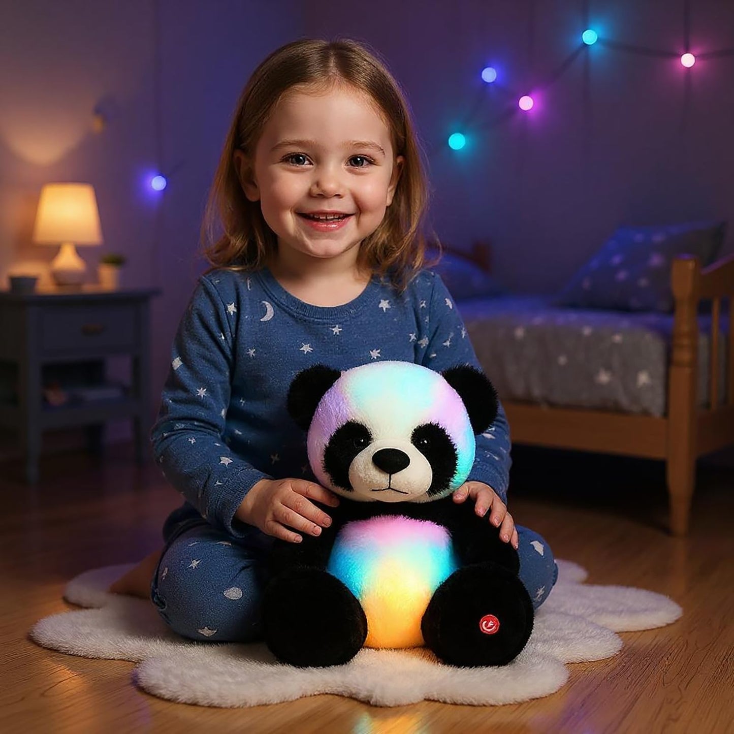 Cuteoy Glowing LED Panda Nightlight Plush — 10-Inch Soft Singing Panda Toy for Kids