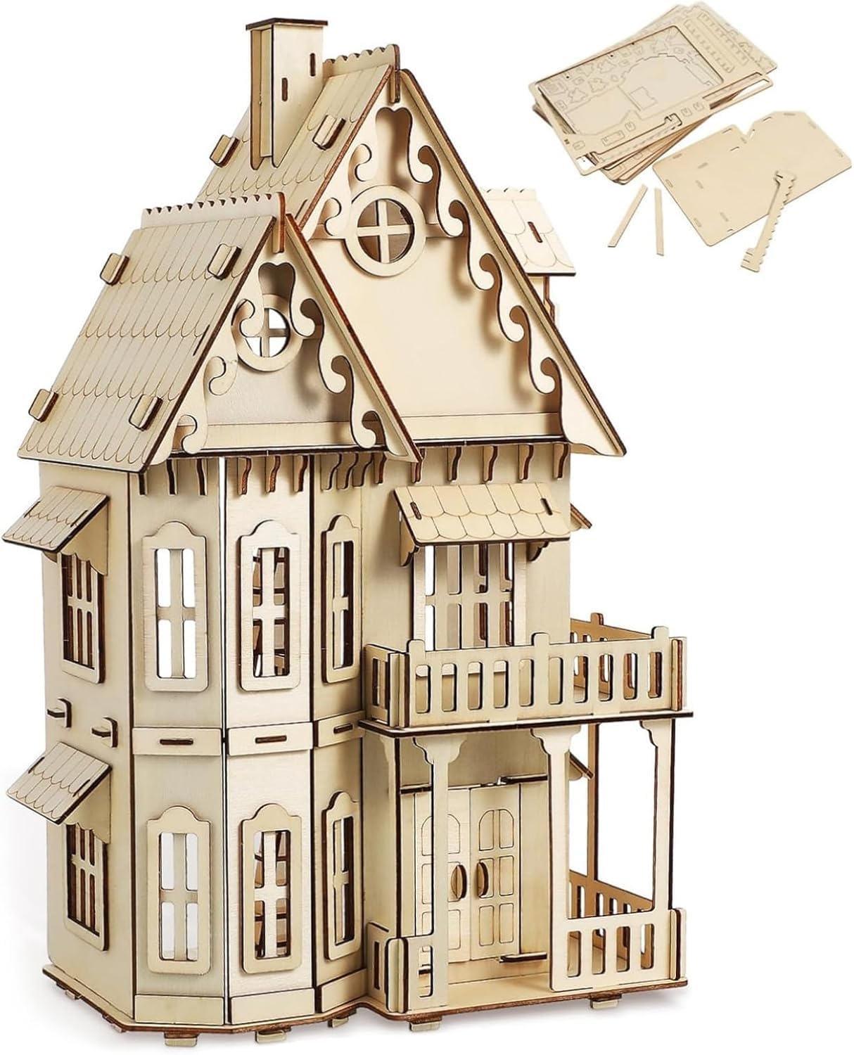 CUTEROOM 3D House Jigsaw Puzzle – Gothic Villa Dollhouse DIY Kit for Adults | Creative Home Decor Gift