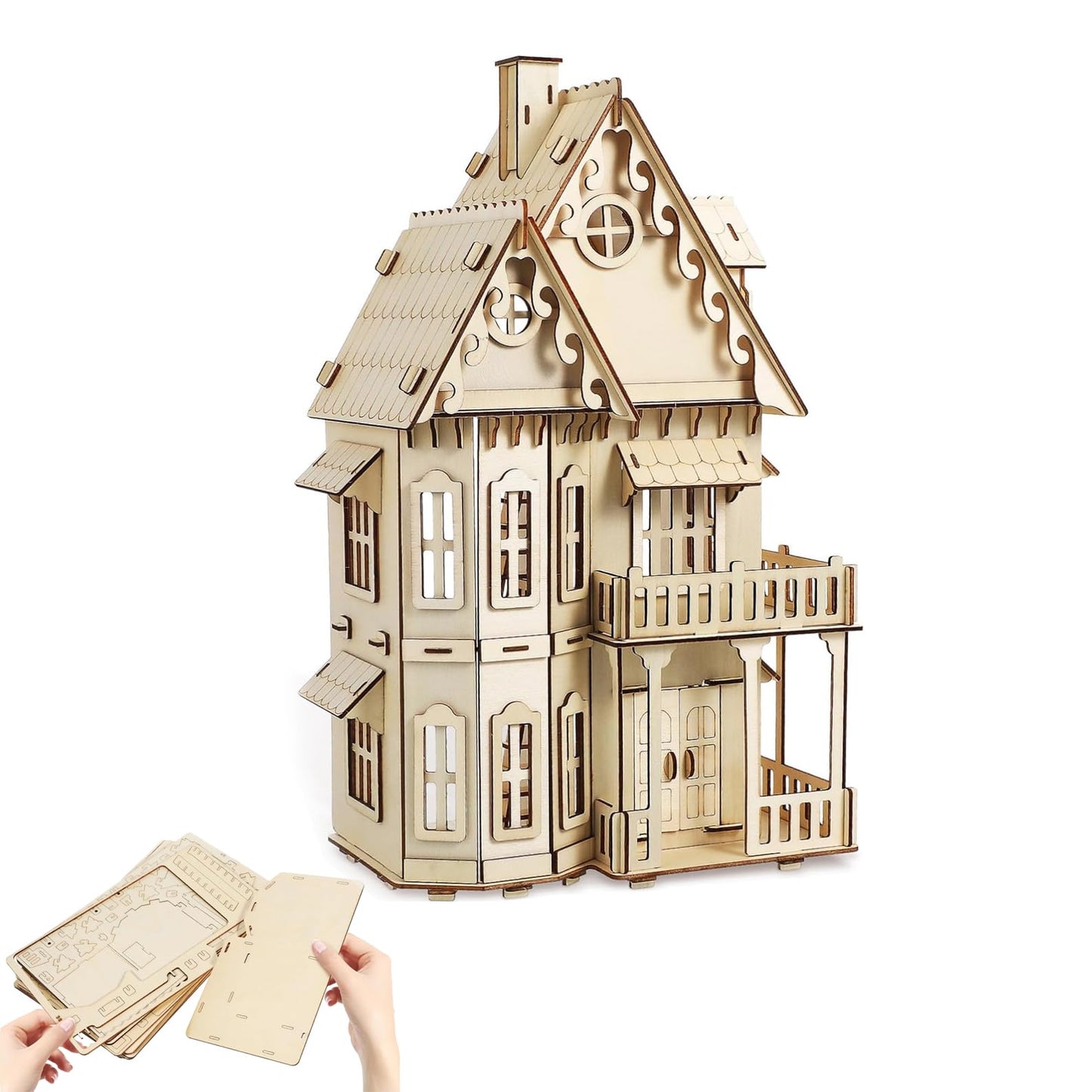 CUTEROOM 3D House Jigsaw Puzzle – Gothic Villa Dollhouse DIY Kit for Adults | Creative Home Decor Gift