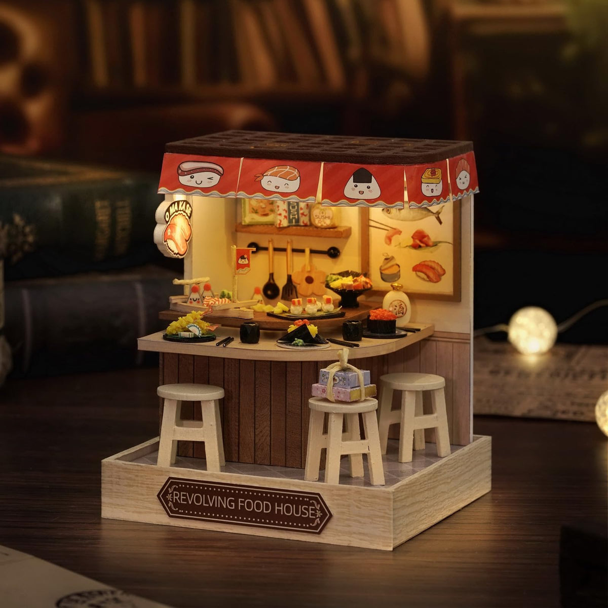 CUTEROOM Miniature House Kit – Wooden DIY Dollhouse with Dust Cover