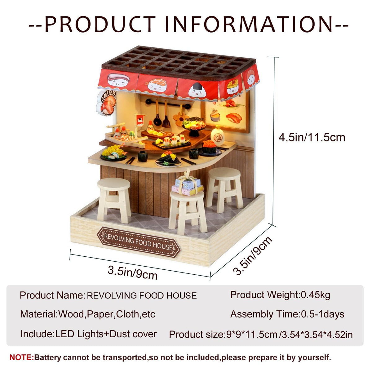 CUTEROOM Miniature House Kit – Wooden DIY Dollhouse with Dust Cover
