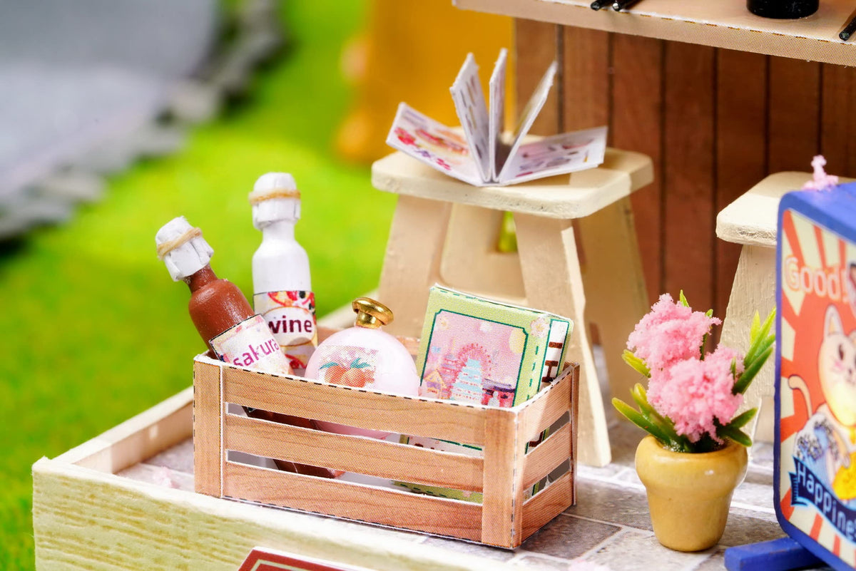 CUTEROOM QT041 DIY Doll House Kit – 3 Styles, LED Light, Dust Cover & Accessories