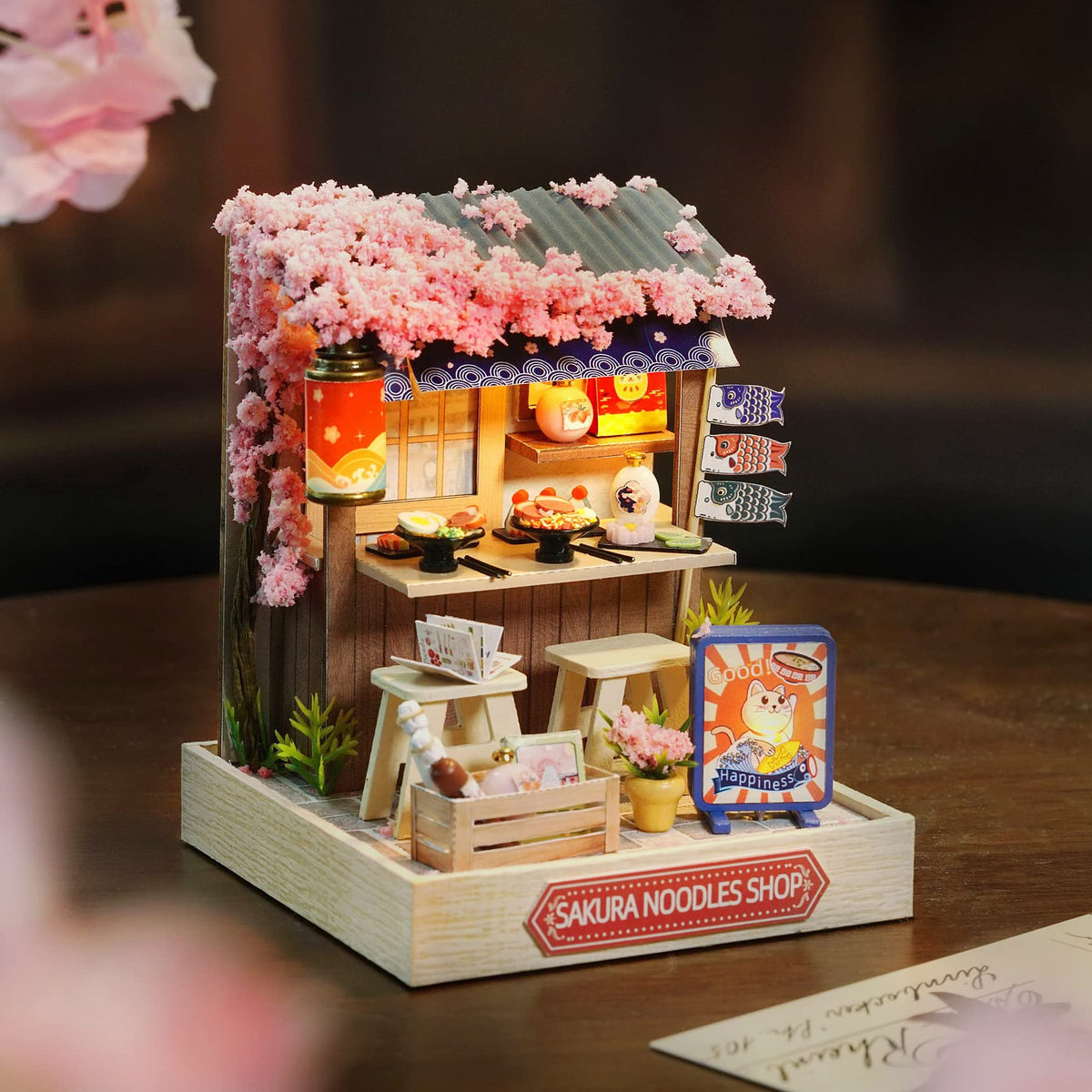 CUTEROOM QT041 DIY Doll House Kit – 3 Styles, LED Light, Dust Cover & Accessories
