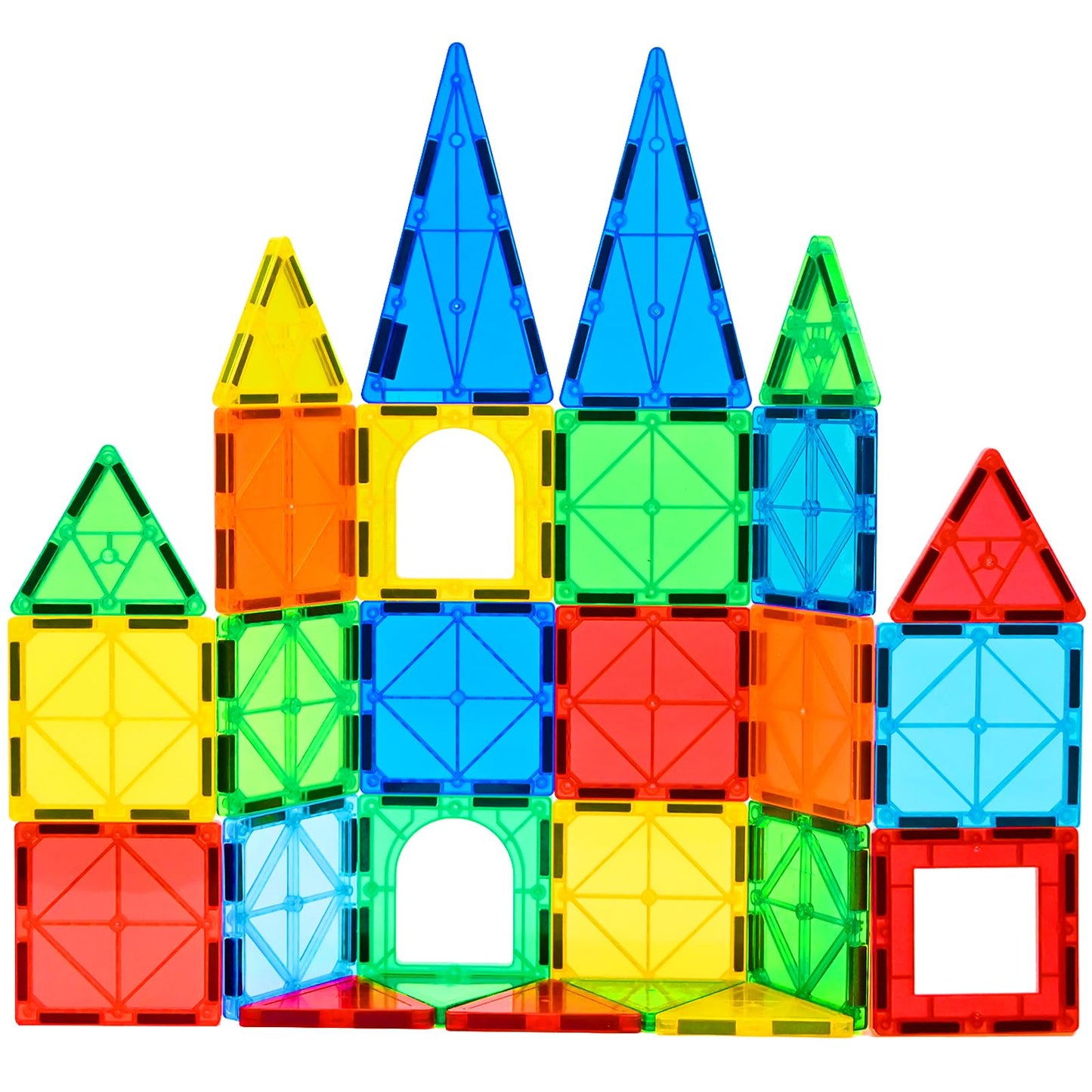 CuteTiger Magnetic Tiles 64-Piece Set – STEM Building Toys for Kids