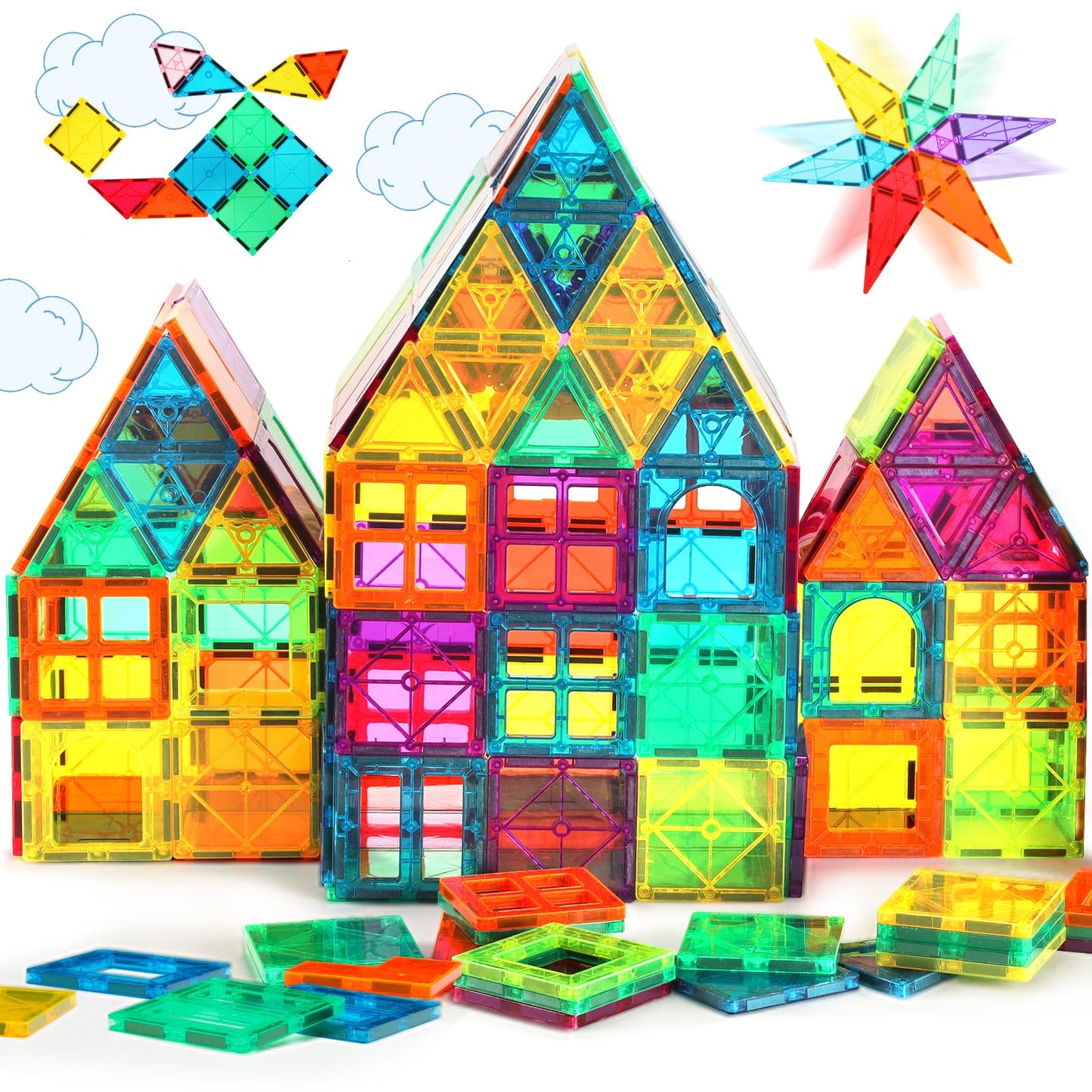 CuteTiger Magnetic Tiles - STEM Building Blocks for Preschoolers | Safe & Durable