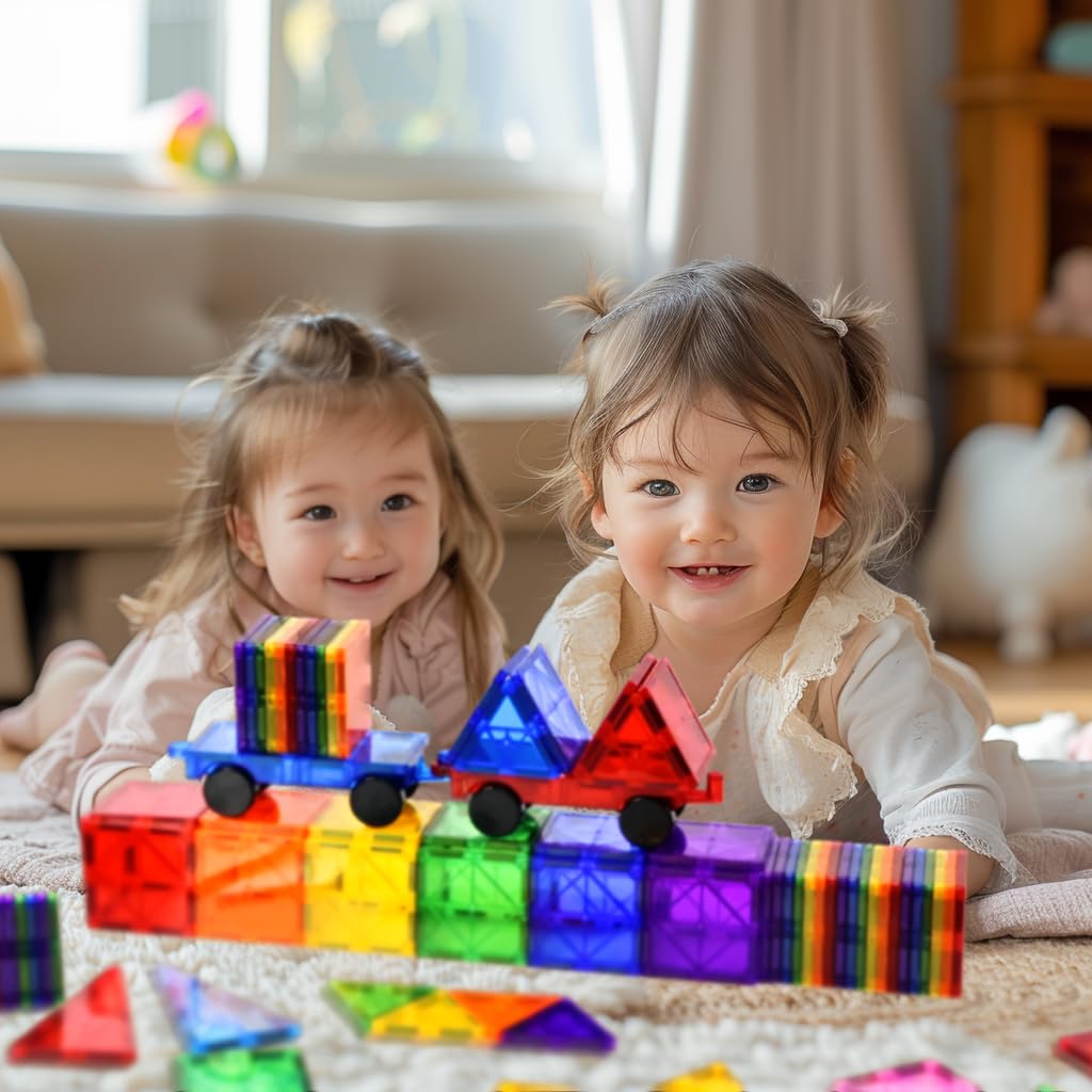 CuteTiger Magnetic Tiles 100PCS – STEM Building Toy Set for Kids