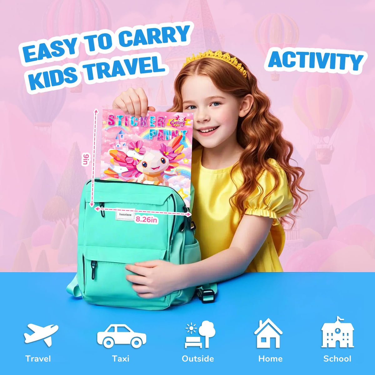 CutteeyFyry Paint by Number Sticker Book – 2-Pack Travel Activities for Kids