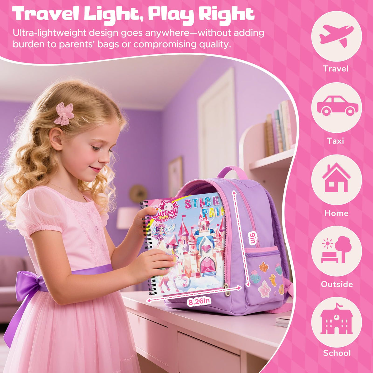 CutteeyFyry 2-Pack Paint by Number Sticker Book for Travel (Ages 4-10)