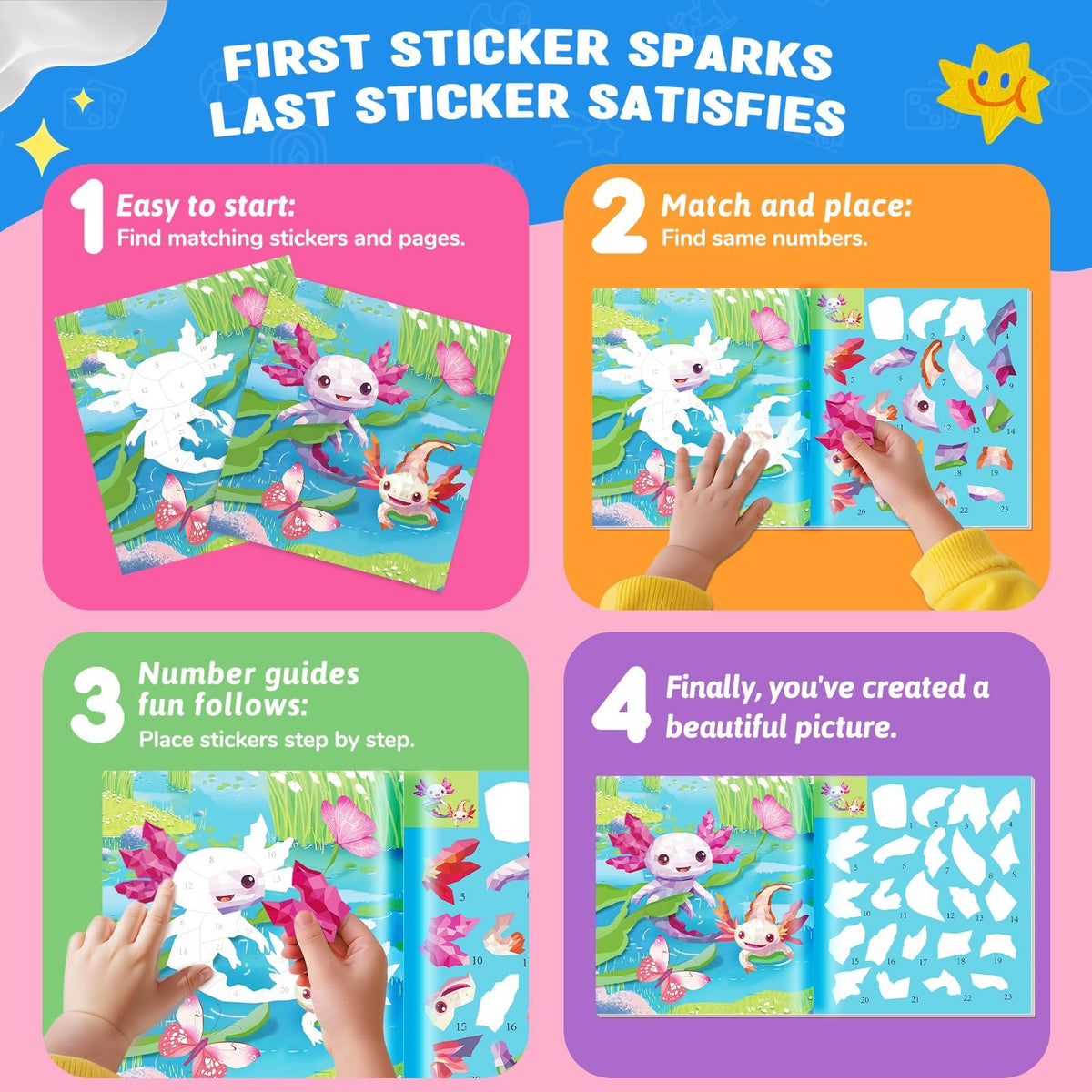 CutteeyFyry Paint by Number Sticker Book – 2-Pack Travel Activities for Kids