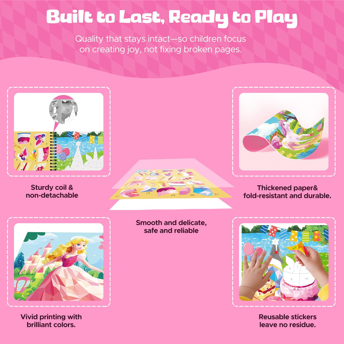 CutteeyFyry 2-Pack Paint by Number Sticker Book for Travel (Ages 4-10)